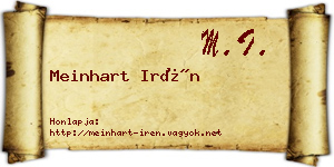 Meinhart Irén névjegykártya